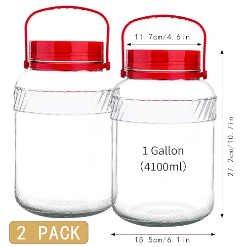 2 Pack 128 oz Glass Mason Jars with Lids F9944