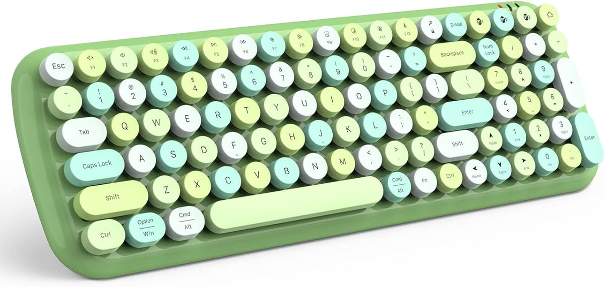 Retro Typewriter Wireless Keyboard with Round Keycaps Y560778