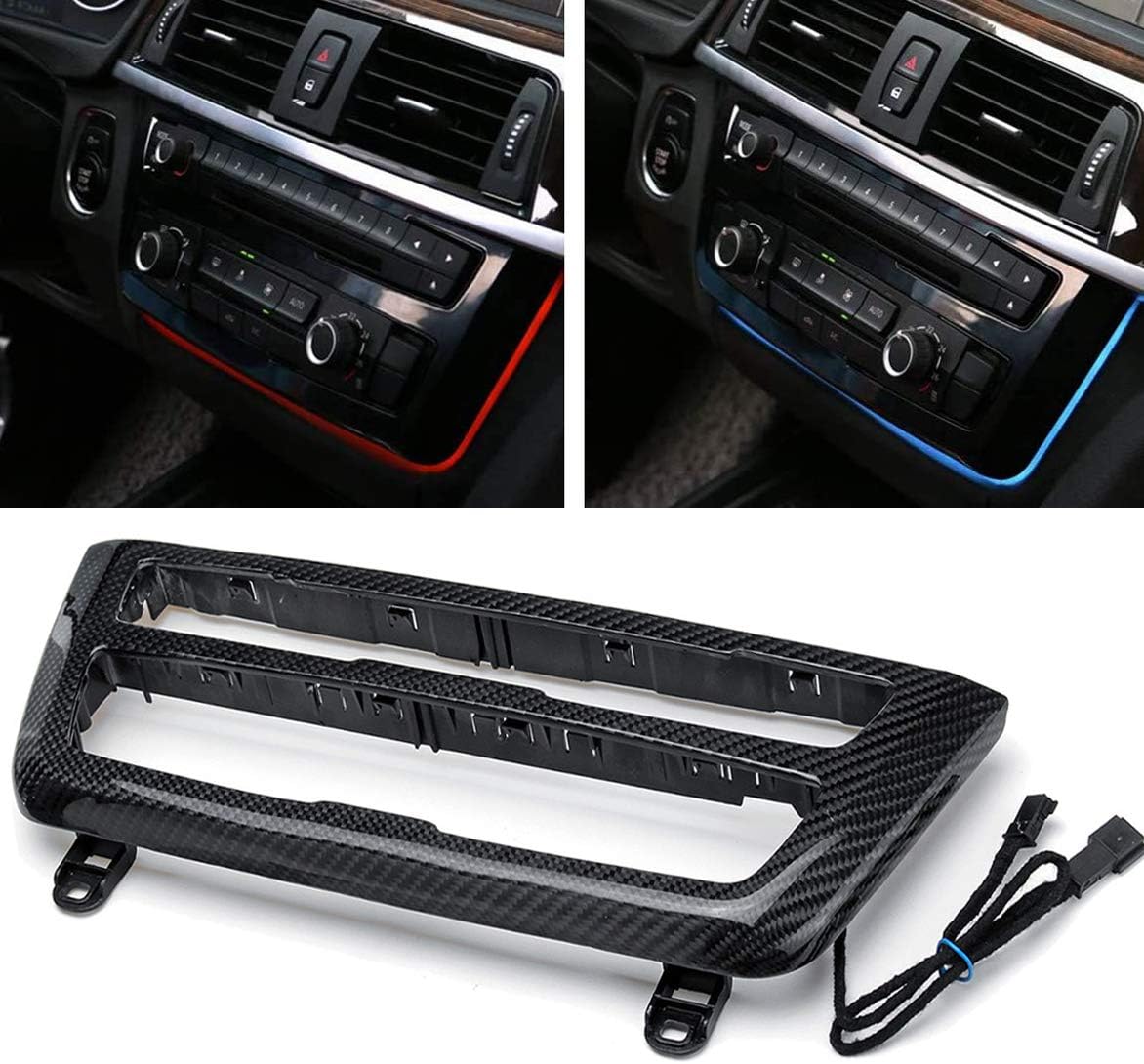 Car Center Console LED Lights Interior Ambient Lighting Carbon Fiber Replacement Trim I7874