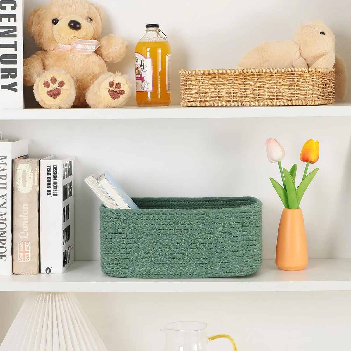 Small Storage Baskets 3 Packs Green 11.5x7.5x4.7” E1305
