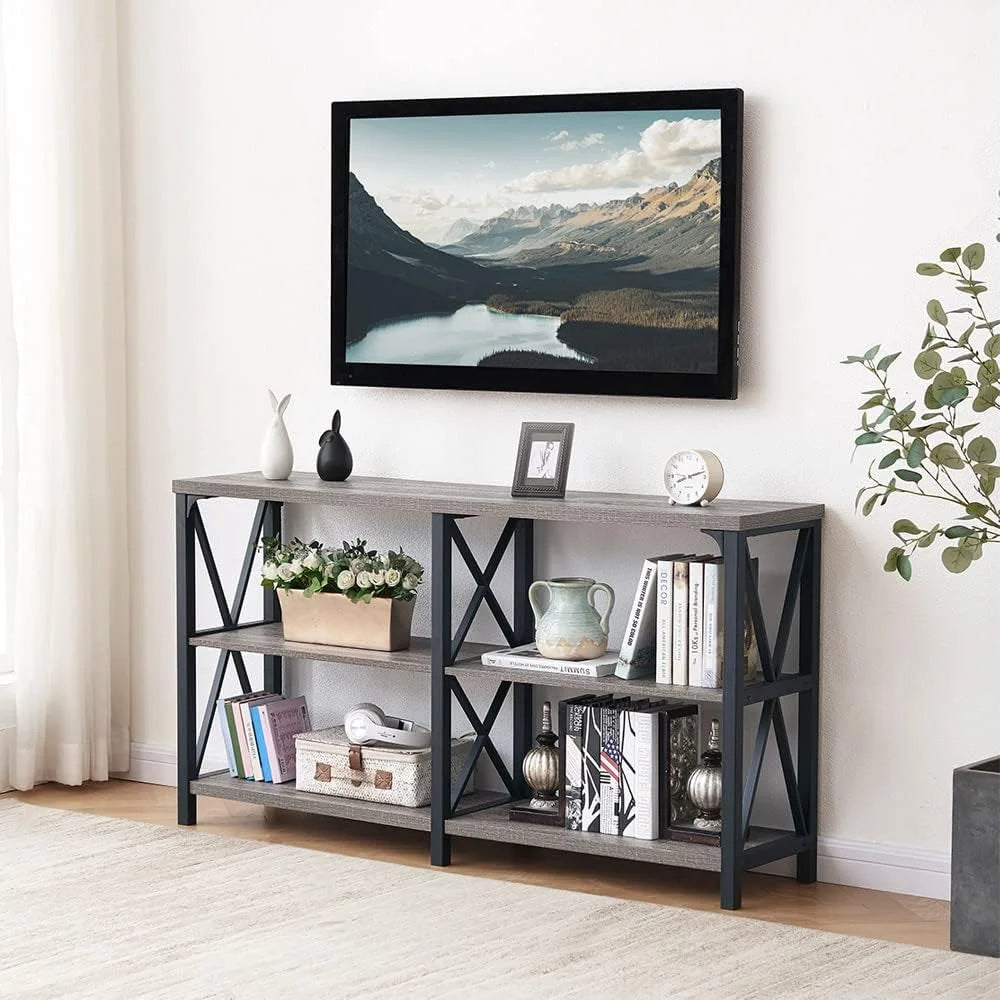 Light Grey Oak 47 Inch Console Table with Storage N662
