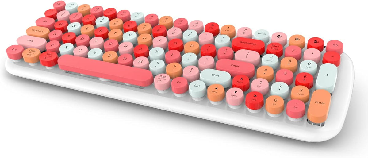 Retro Typewriter Wireless Keyboard with Round Keycaps Y560778