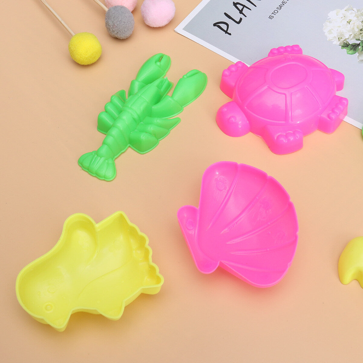 6pcs Beach Sand Toys Set with Sand Tray P30834