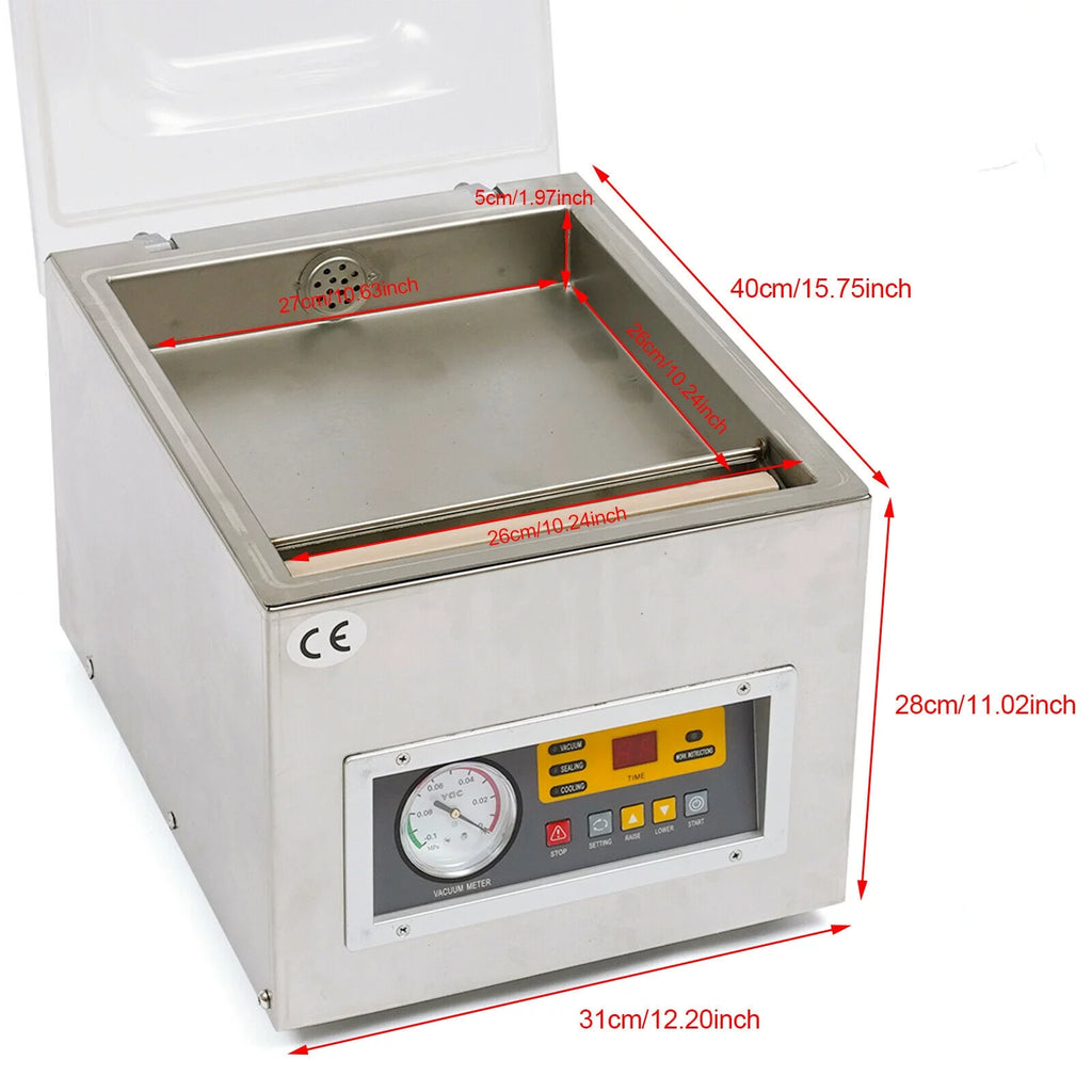 5.5L Commercial Tabletop Chamber Vacuum Sealer 120W 110V O3092