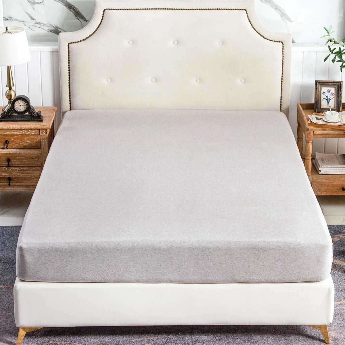 Jersey Knit Cotton Fitted Bottom Sheet King Size V499