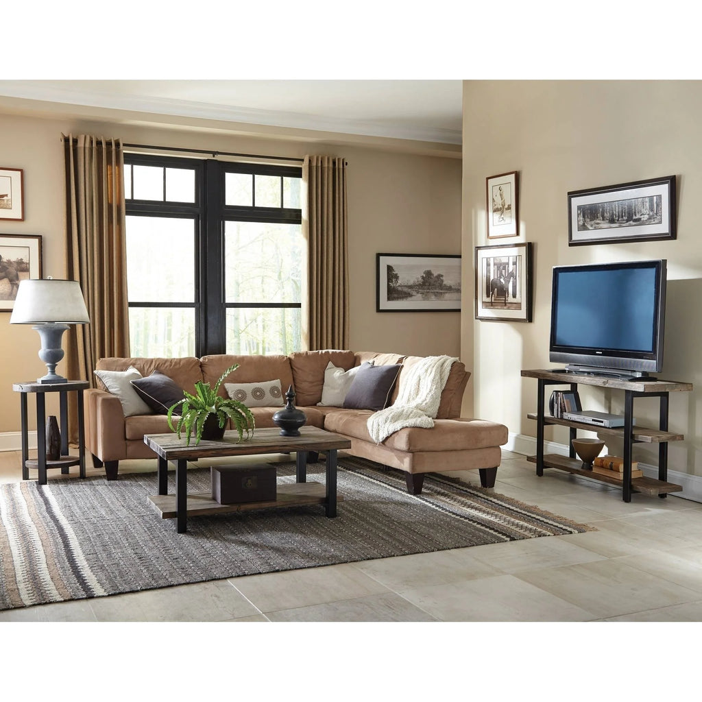 42" Metal and Wood Coffee Table B45579