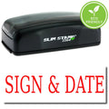 Pre-Inked Sign & Date Stamp with Purple Ink Q945113