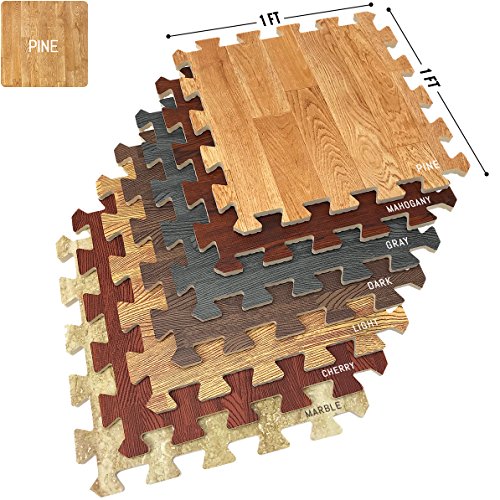 16 Tiles 16 Sq ft Gray Wood Foam Interlocking Floor Mats E251632