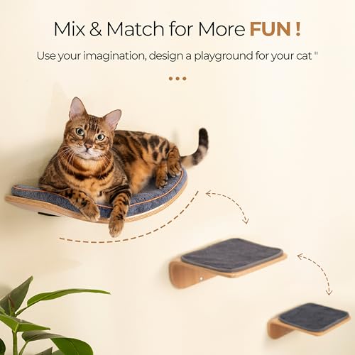 Cat Wall Shelves and Perch with Scratching Cushion V165