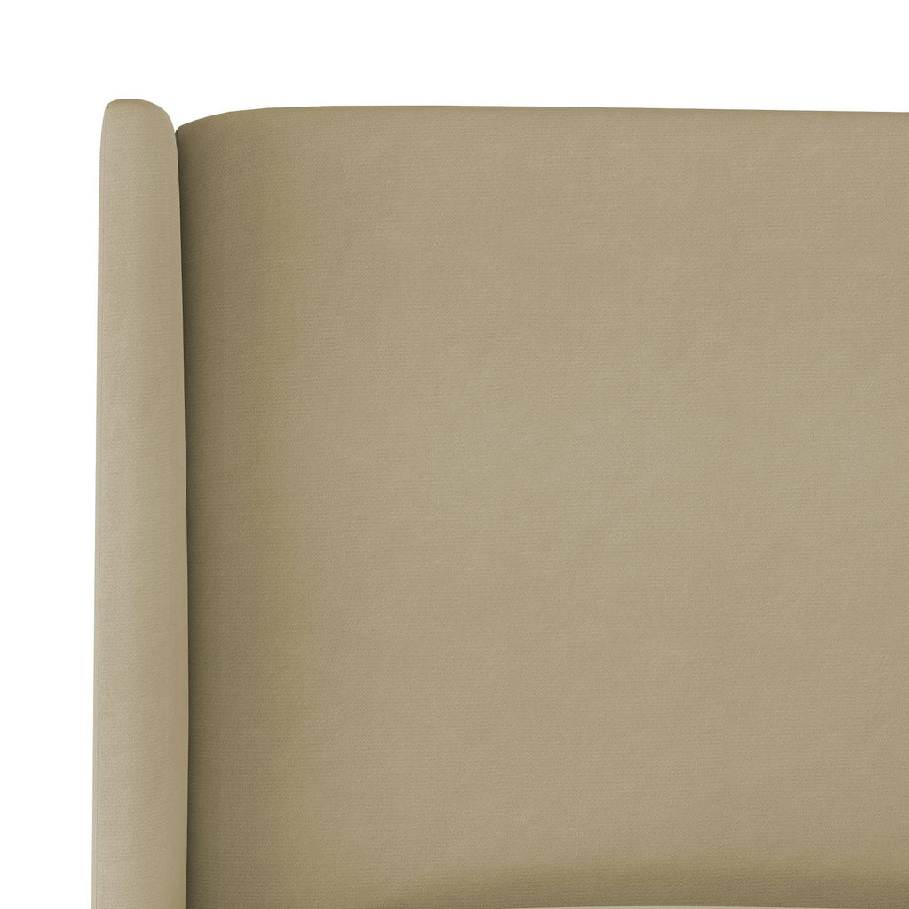 California King Tan Velvet Wingback Headboard C671
