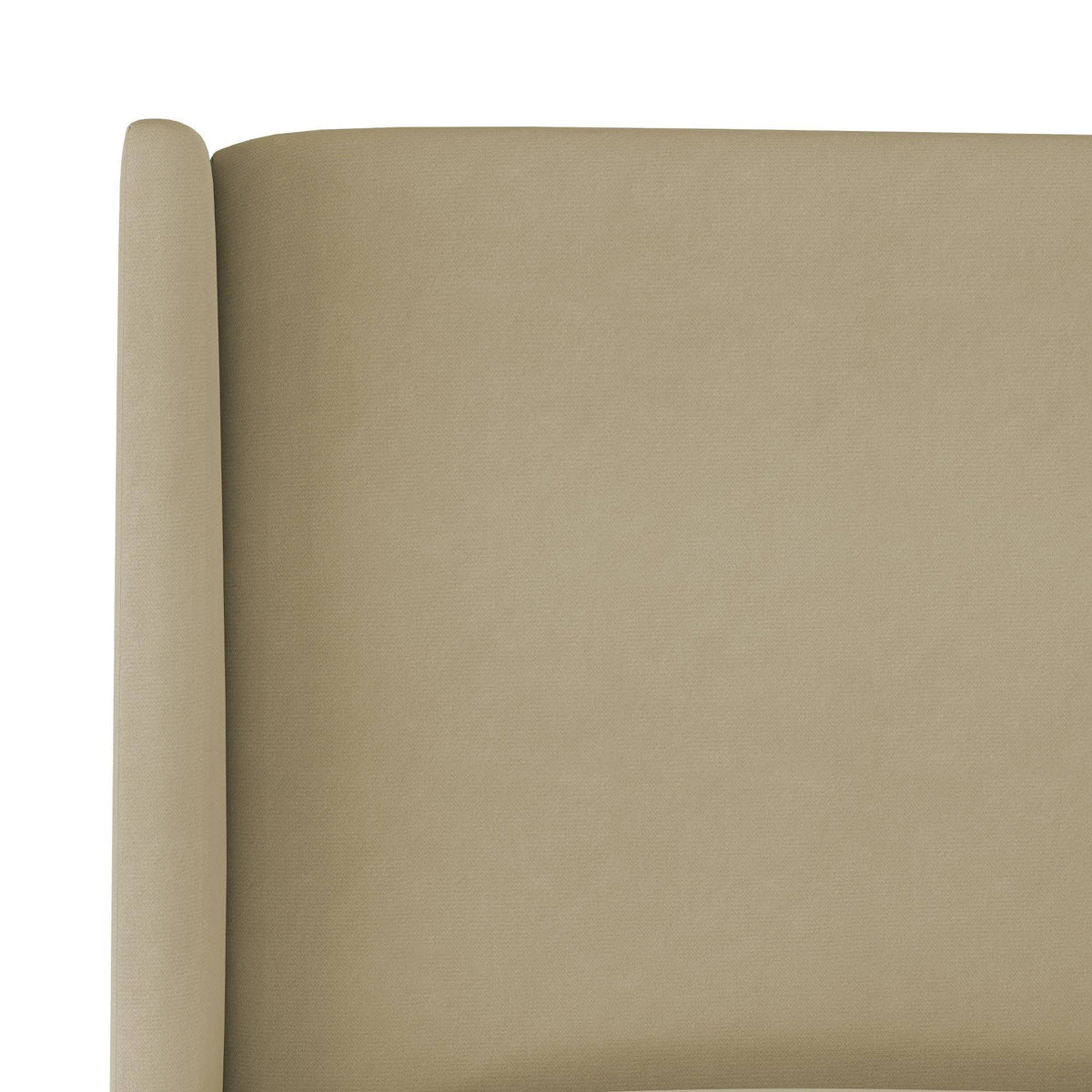 California King Tan Velvet Wingback Headboard C671
