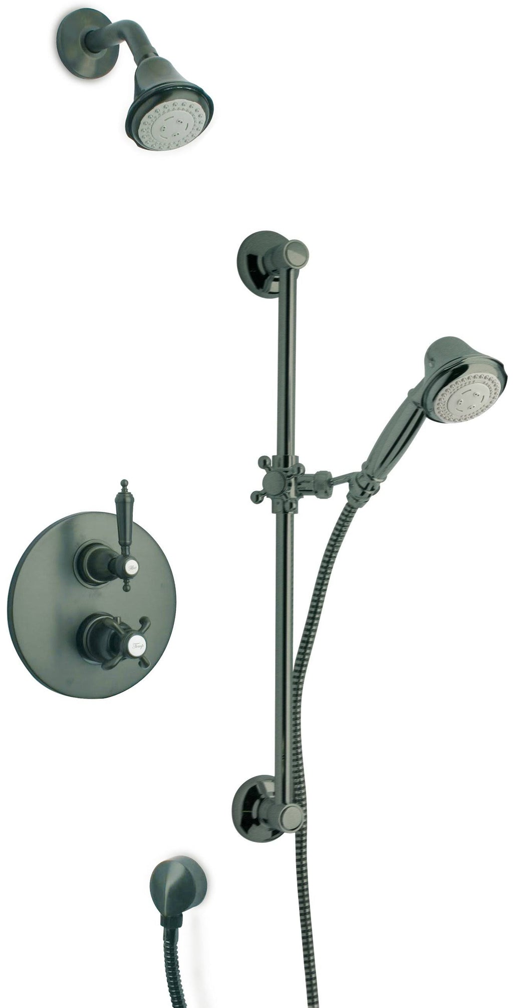 Brushed Nickel Thermostatic Shower with Slide Bar V7469