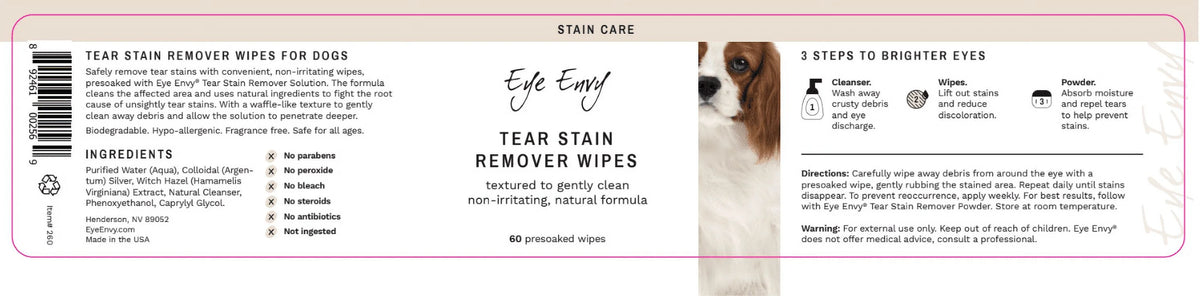 Tear Stain Remover Wipes 60 Count U4880