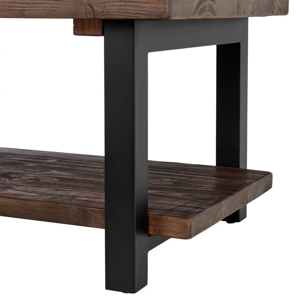 42" Metal and Wood Coffee Table B45579