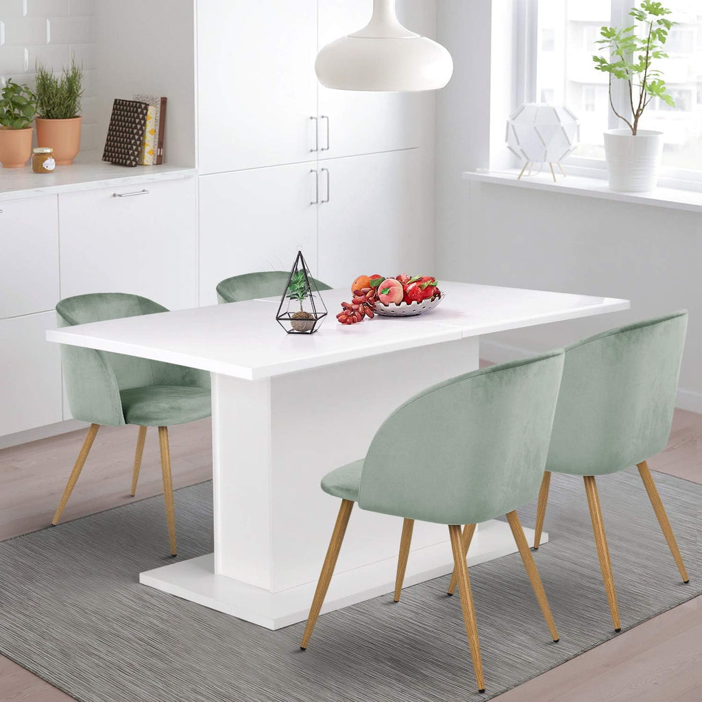 White High Gloss Wooden Expandable Dining Table N7019