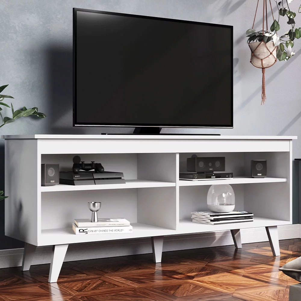 Black TV Stand with Storage Shelves L150076