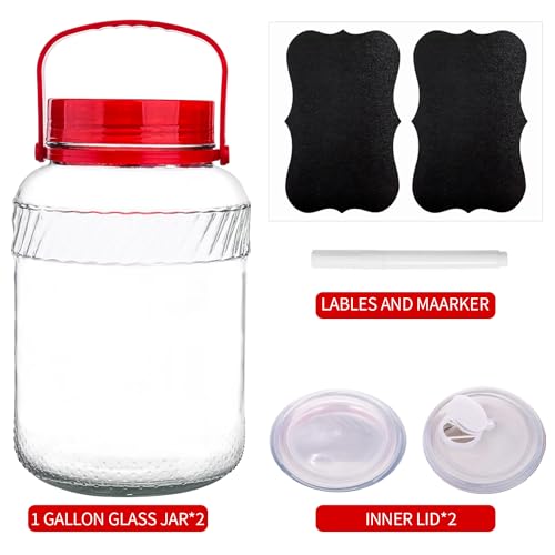 2 Pack 128 oz Glass Mason Jars with Lids F9944