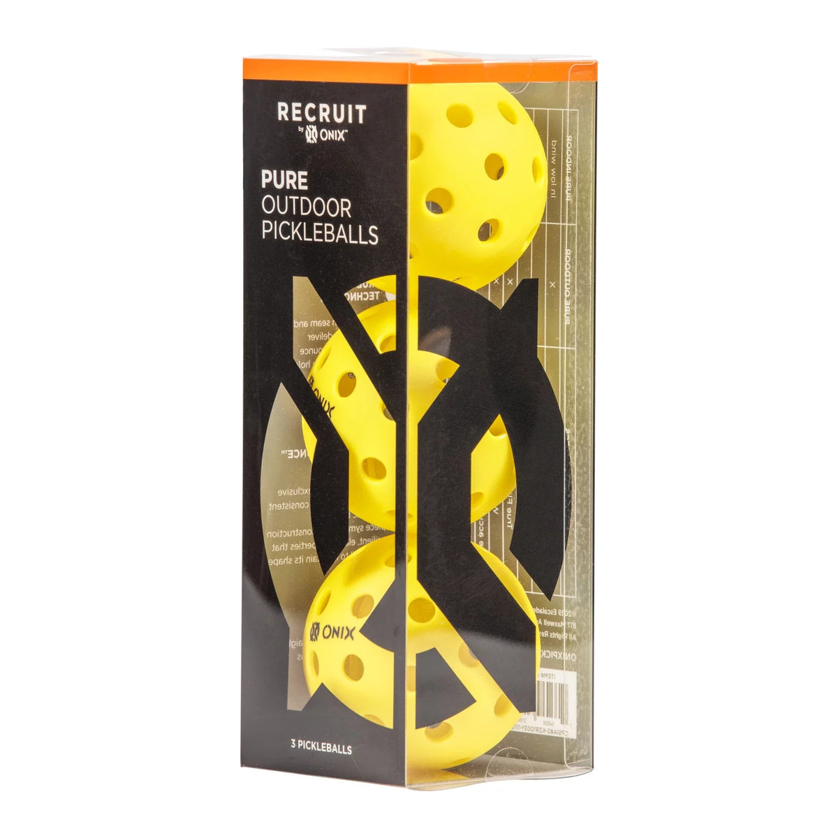 Yellow 3-Pack Outdoor Pickleball Balls F451646