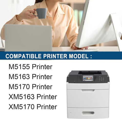 1 Pack Black High Yield Toner Cartridge Replacement for Lexmark M5163 M5170 XM5170 XM5163 Printer E431
