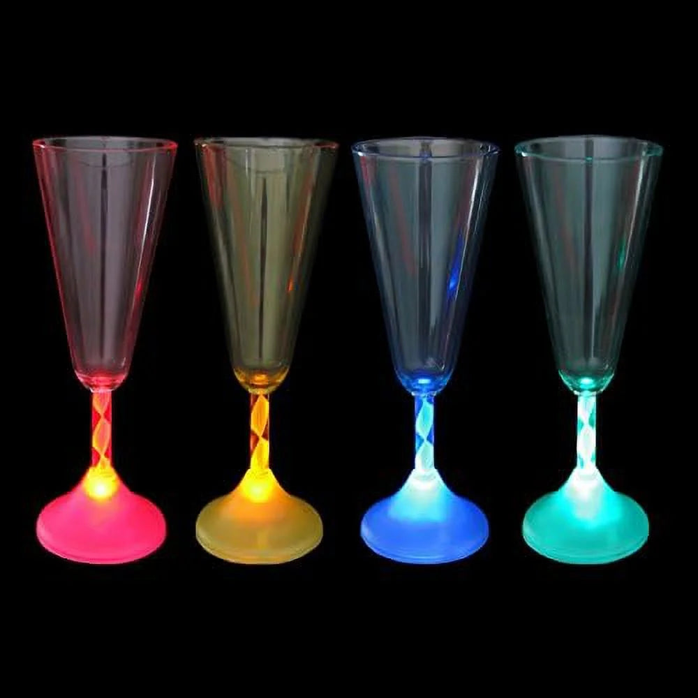 6 Oz LED Light Up Champagne Flutes Set Of 6 J78761