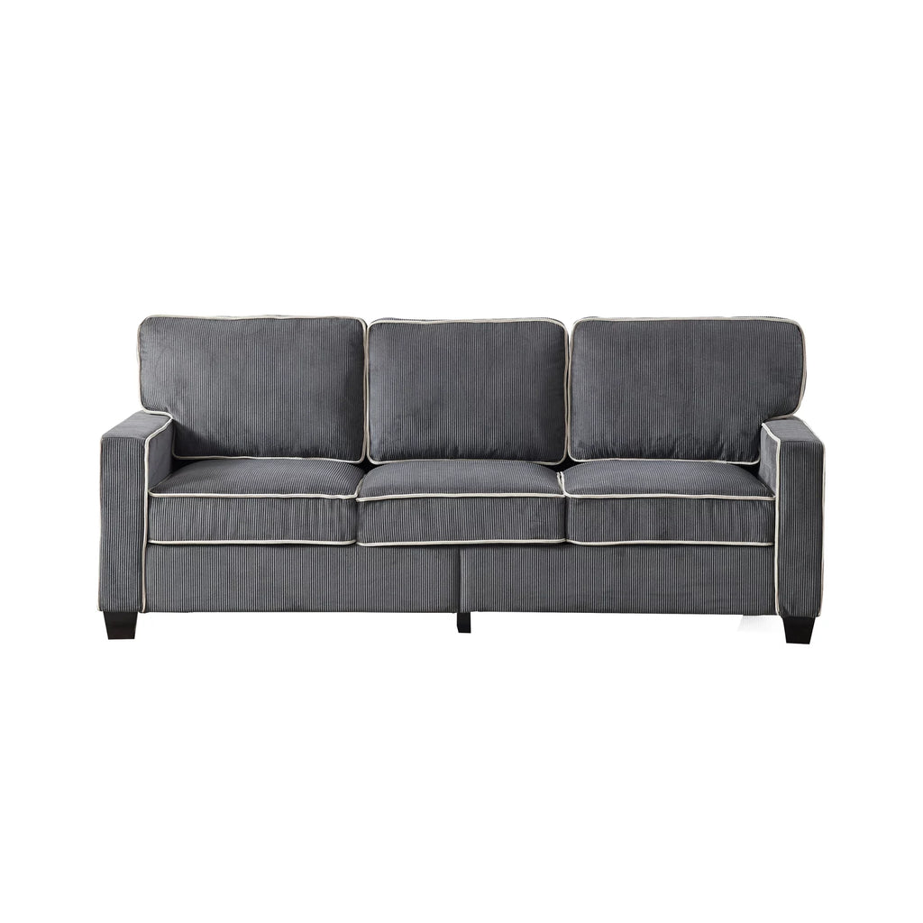 Dark Grey Corduroy Sofa with Storage K55689