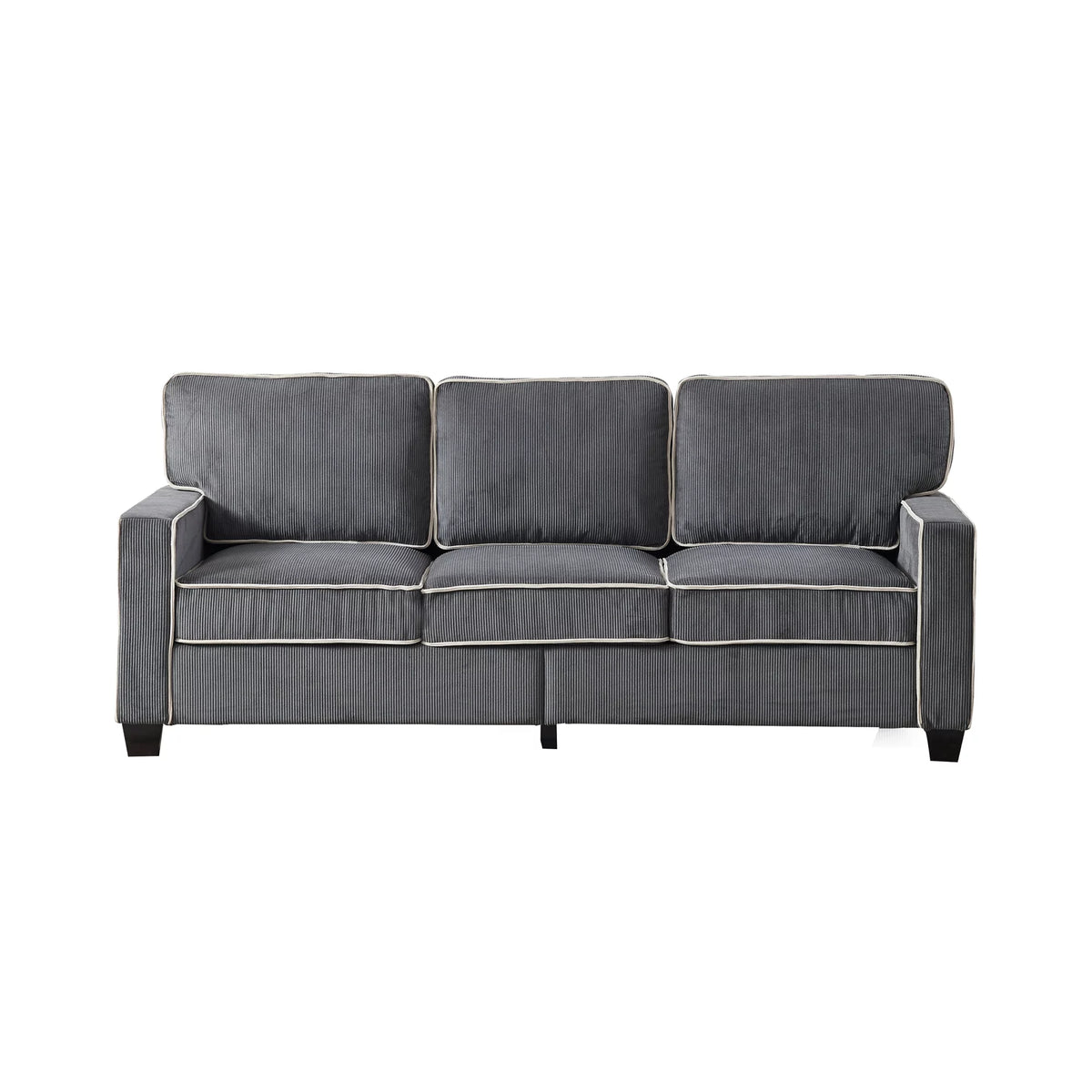 Dark Grey Corduroy Sofa with Storage K55689