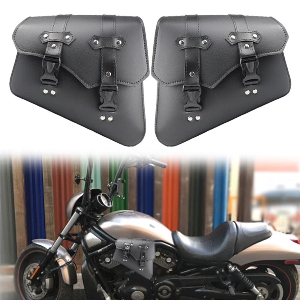 Motorcycle Side Saddle Bags PU Leather Luggage Storage Tool Pouch S263