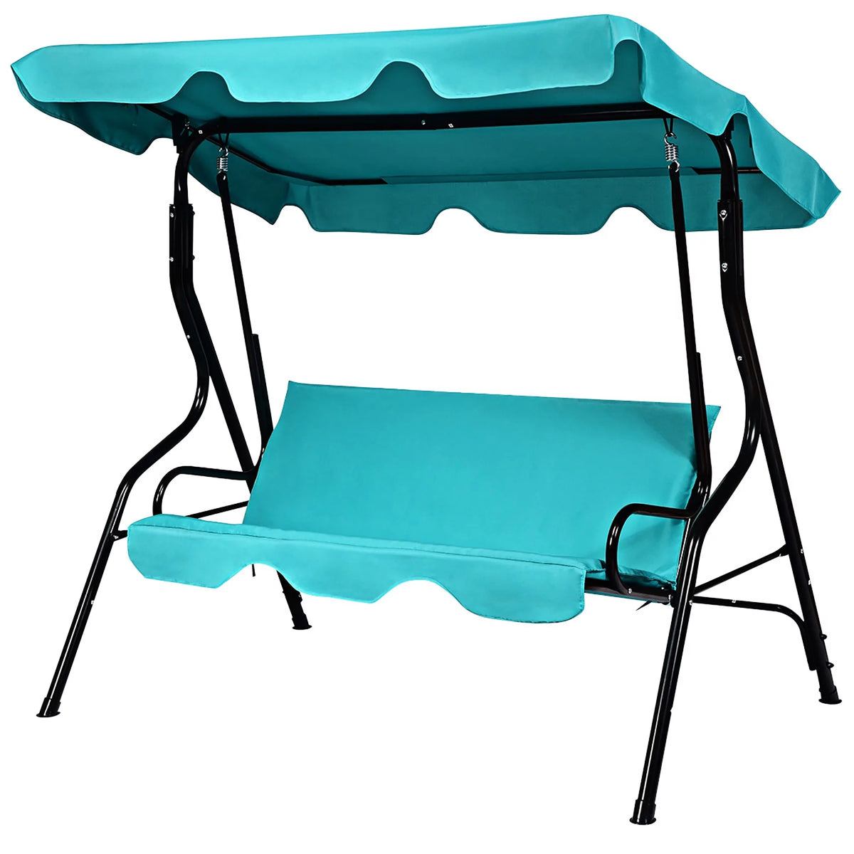 3 Seats Cushioned Steel Frame Patio Canopy Swing G184766