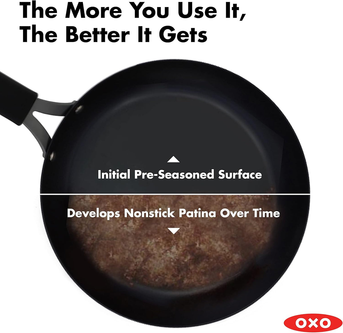 12 Carbon Steel Wok Pan with Silicone Handle Holder U8811