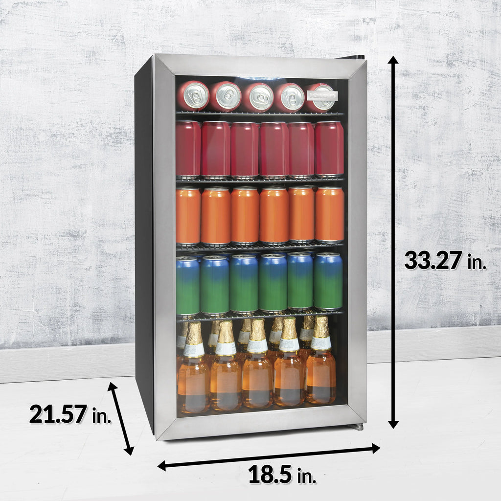 3.5 Cu. Ft. 135 Can Stainless Steel Beverage Cooler W411