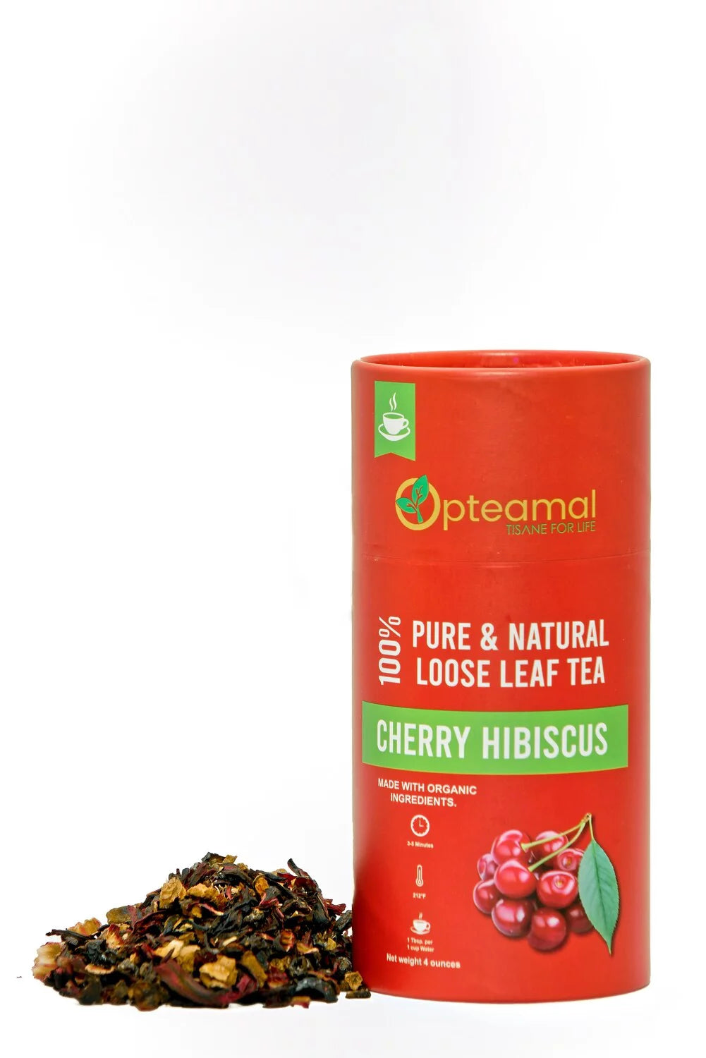 Organic Pure Loose Leaf Cherry Hibiscus Tea, 4oz W752635