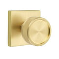 Satin Brass Passage Square Rosette Knob E176