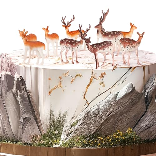 60 Pcs Mini Plastic Deer Figurines Cake Toppers X344727