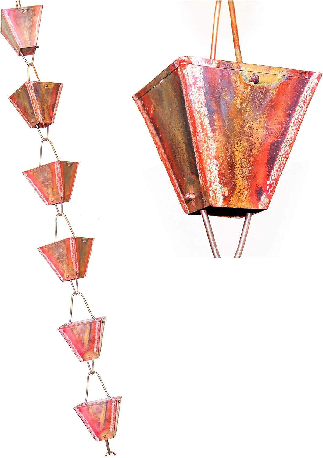 Antiqued Pure Copper Metal Rain Chain K848