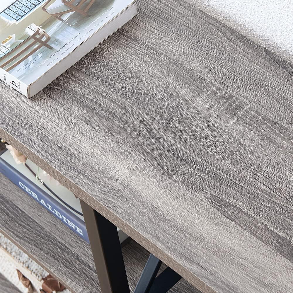 Light Grey Oak 47 Inch Console Table with Storage N662