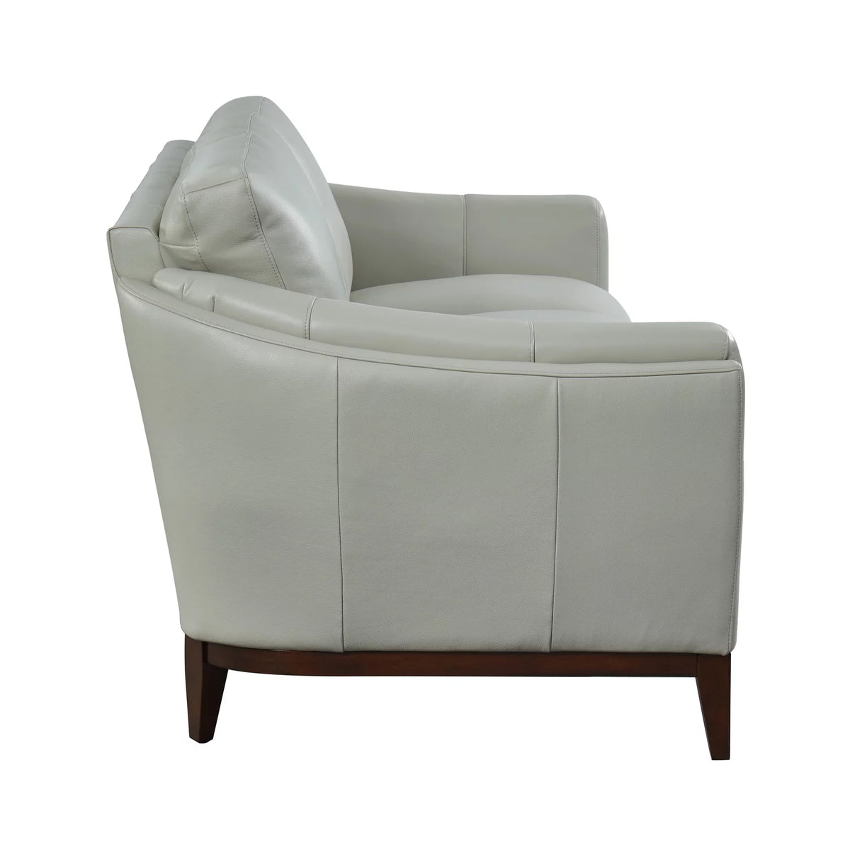 White Wood and Top Grain Leather Sofa Z944