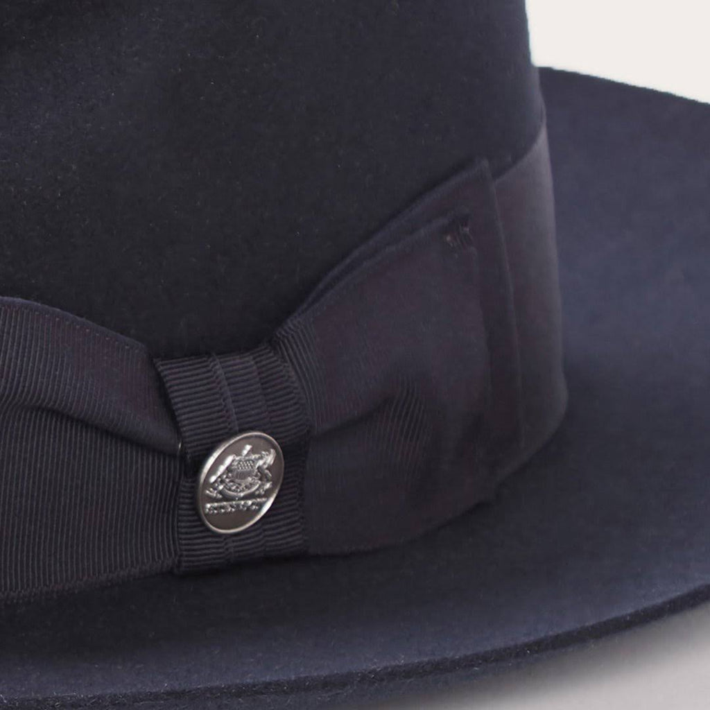 Navy Fur Felt Fedora Hat T29896