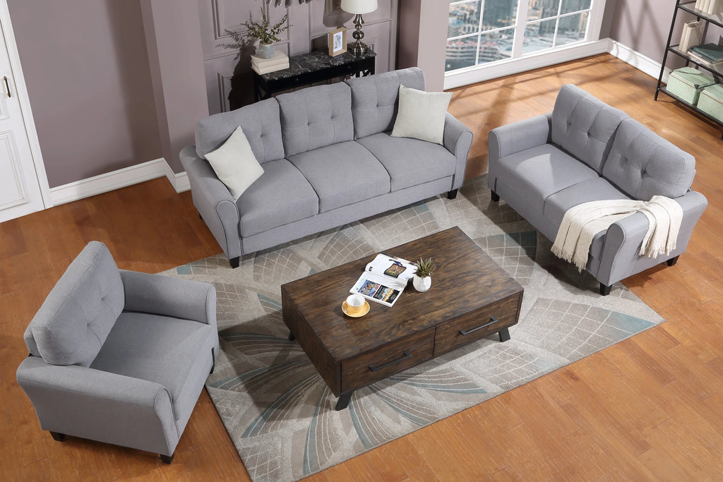 Linen Upholstered Sofa Set (1+2+3 Seat) Z16974