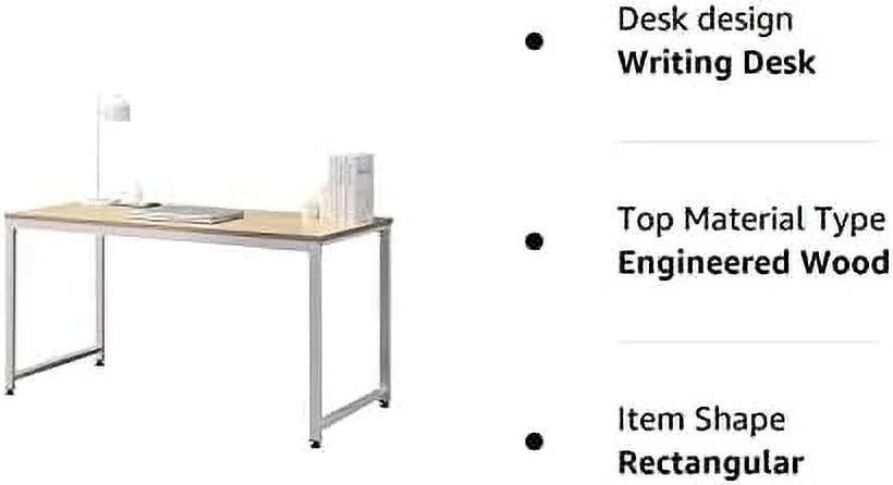 55.1" Computer Writing Desk with Sturdy Metal Frame O966318