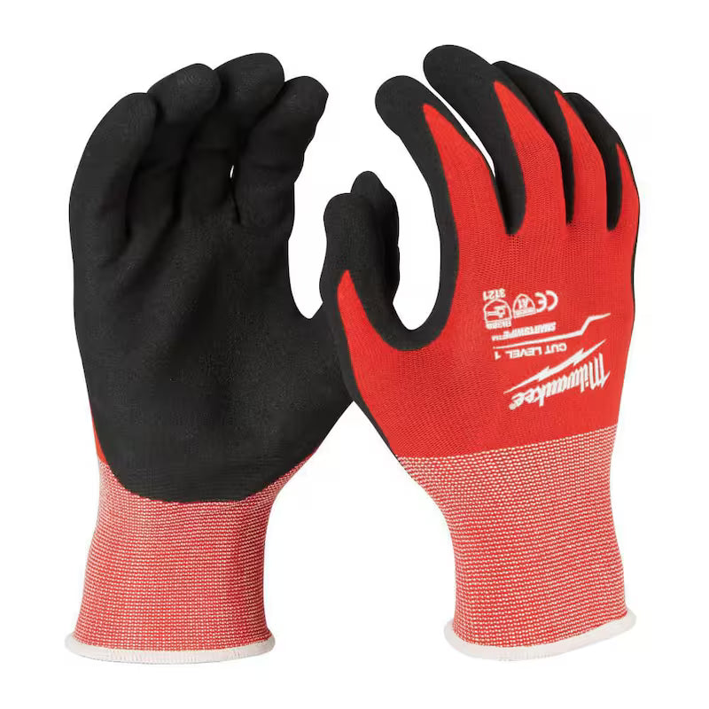 Medium Red Nitrile Cut Resistant Work Gloves 30-Pack L32986