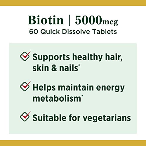 Biotin Vitamin Supplement, 5000 mcg, 60 Quick Dissolve J758217