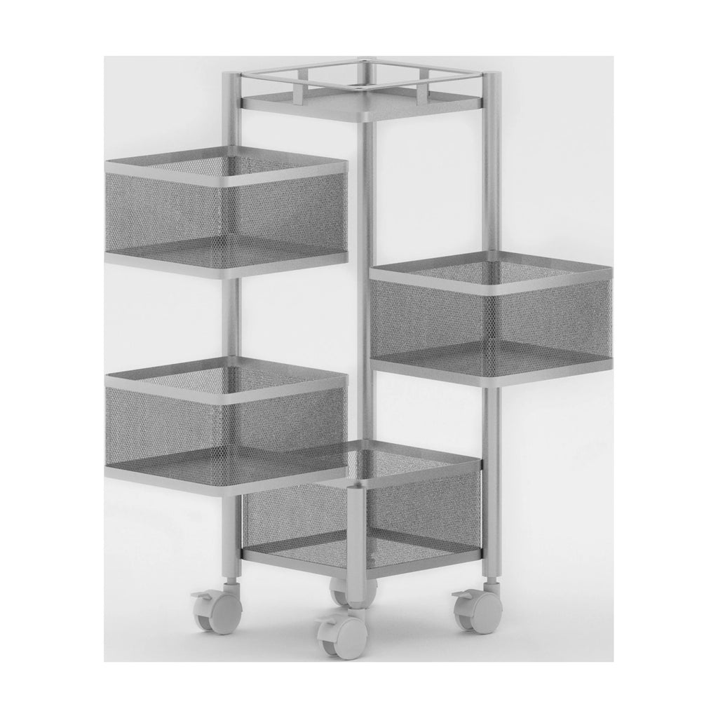 4-Tier Rotating Storage Basket with Wheels B922