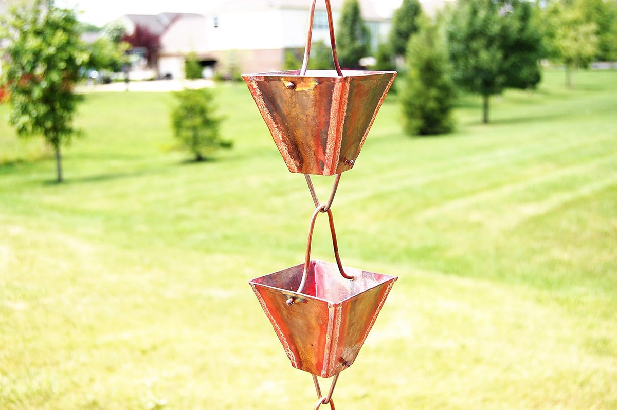 Antiqued Pure Copper Metal Rain Chain K848
