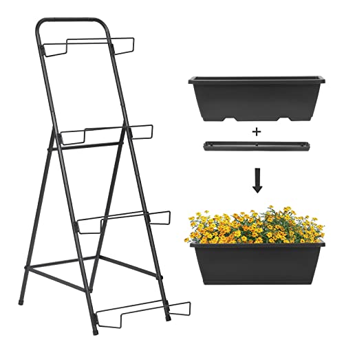 4 Tiers Vertical Raised Garden Bed with Planter Tray D553