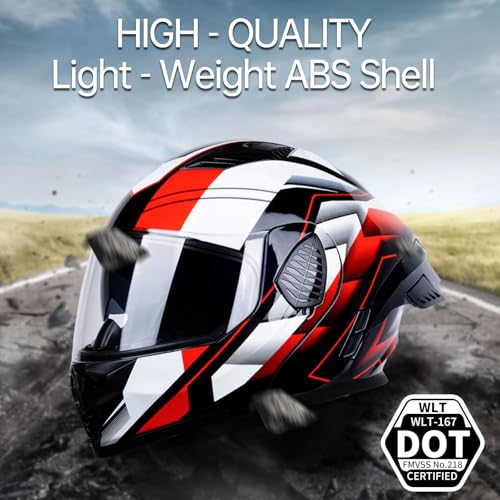 Modular Motorcycle Helmet Dual Visor Flip up DOT Approved T170