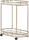 Champagne Gold Oval Bar Cart A2574