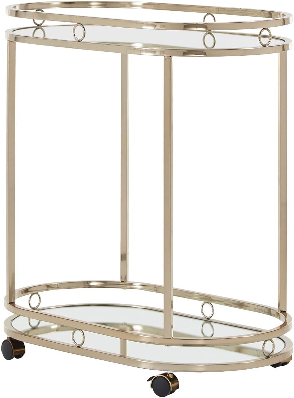 Champagne Gold Oval Bar Cart A2574