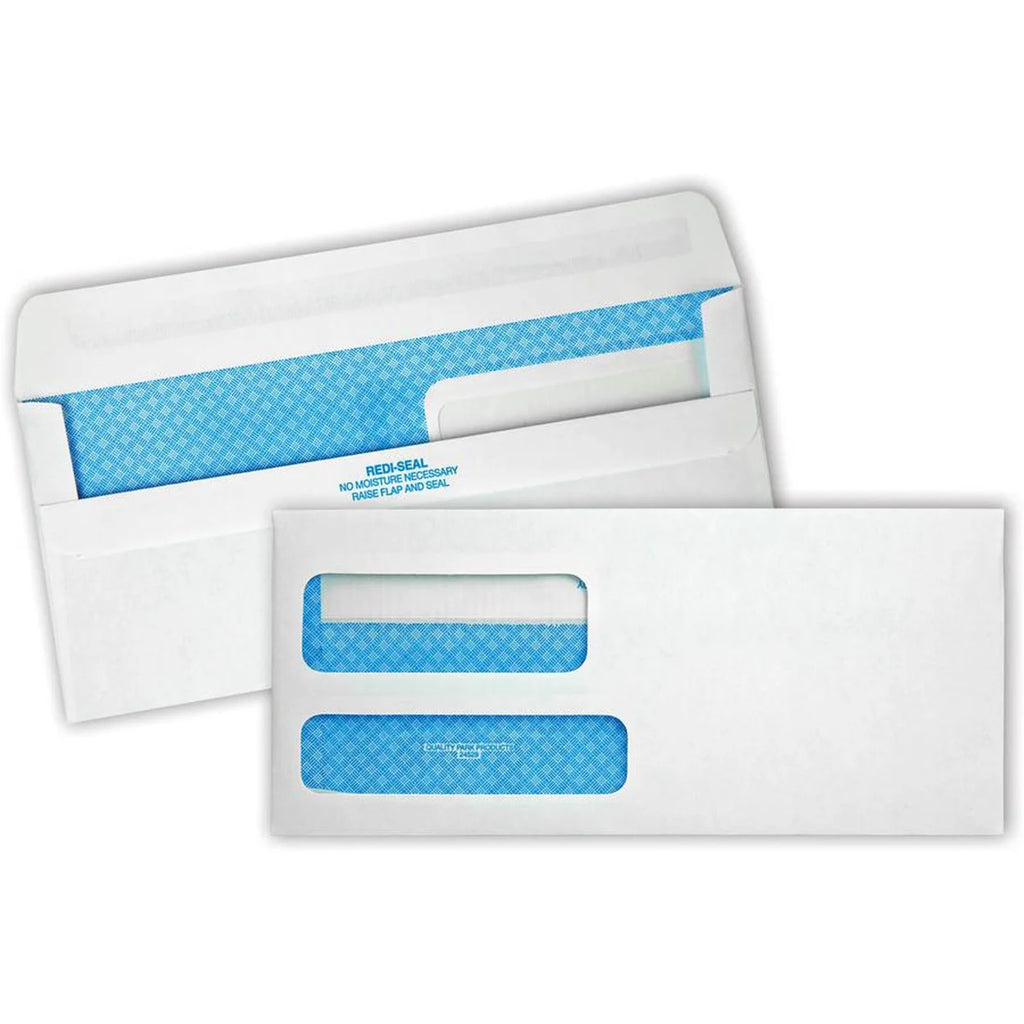 White #9 Double Window Invoice & Check Envelope, 500/Box D2490