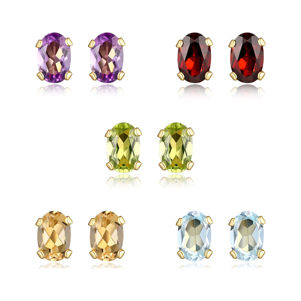 18K Gold over Sterling Silver Stud Earring Set Y98454