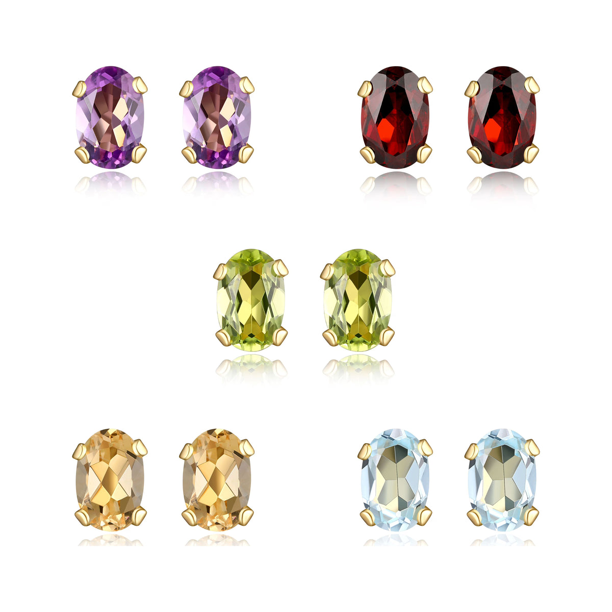 18K Gold over Sterling Silver Stud Earring Set Y98454